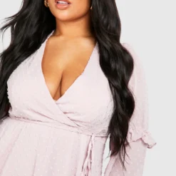 Grande Taille - Robe Chemise Volantée -Pas Cher Vêtue Diva Magasin pzz62360 blush xl 3 scaled