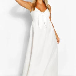 Grande Taille - Robe Longue Nouée à L'avant -Pas Cher Vêtue Diva Magasin pzz62614 ivory xl 3