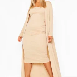 Grande Taille - Ensemble Robe Bustier Et Manteau Ample -Pas Cher Vêtue Diva Magasin pzz65415 stone xl 3