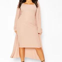 Grande Taille - Robe Kimono Mi Longue