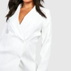 Grande Taille - Robe Blazer à Empiècement Dentelle -Pas Cher Vêtue Diva Magasin pzz67336 ivory xl 3 scaled
