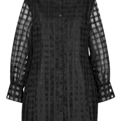 Grande Taille - Robe Chemise à Carreaux -Pas Cher Vêtue Diva Magasin pzz69776 black xl 2