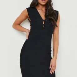 Petite - Robe Mi-longue à Bretelles -Pas Cher Vêtue Diva Magasin pzz70192 black xl 2