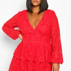 Grande Taille - Robe Patineuse En Dentelle à Décolleté Plongeant