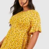 Grande Taille - Robe Babydoll Fleurie 1 Grande Taille - Robe Babydoll Fleurie -Pas Cher Vêtue Diva Magasin pzz70998 mustard xl scaled