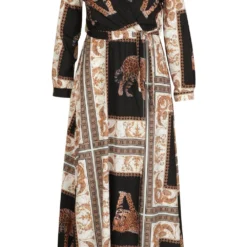 Grande Taille - Robe Longue à Imprimé Chaîne -Pas Cher Vêtue Diva Magasin pzz72580 black xl 2