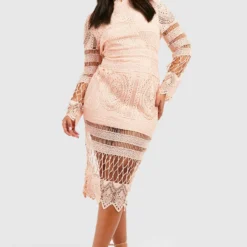 Grande Taille - Robe Mi-longue à Empiècement En Dentelle