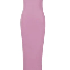 Grande Taille - Robe Longue Moulante à Bretelles -Pas Cher Vêtue Diva Magasin pzz82226 mauve xl 2