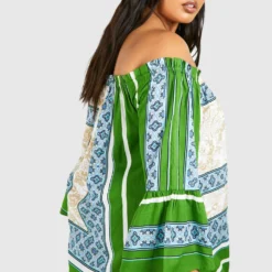 Grande Taille - Robe Longue à Imprimé Abstrait 7 Grande Taille - Robe Longue à Imprimé Abstrait -Pas Cher Vêtue Diva Magasin pzz83753 green xl 1 scaled