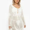 BOOHOO Robe Courte De Plage En Crochet à Découpes -Pas Cher Vêtue Diva Magasin szz01198 off20white xl