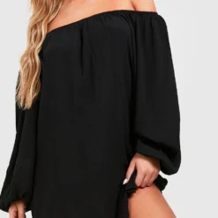 BOOHOO Robe De Plage Plissée à Col Bateau 9 BOOHOO Robe De Plage Plissée à Col Bateau -Pas Cher Vêtue Diva Magasin szz01206 black xl 3