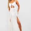 BOOHOO Robe De Plage Longue à Découpes Et Attaches