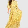 Tall - Robe Mi-longue Fleurie à Manches Bouffantes -Pas Cher Vêtue Diva Magasin tzz02238 yellow xl scaled