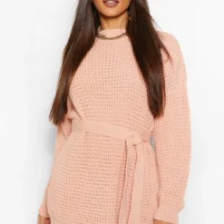 Tall - Robe Pull Gaufrée à Ceinture