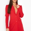 Tall - Robe Blazer à Manches Bouffantes -Pas Cher Vêtue Diva Magasin tzz93010 red xl