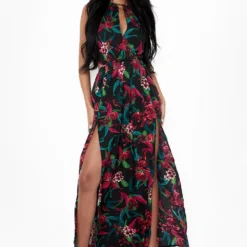 Tall - Robe Longue Dos Nu à Imprimé Tropical